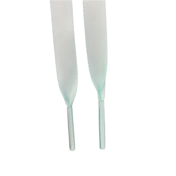 Ploché saténové tkaničky do bot 80 cm x 1 cm Hedvábné stuhy Dámské módní tkaničky na tenisky Lesklé elegantní tkaničky 1 pár světle zelená
