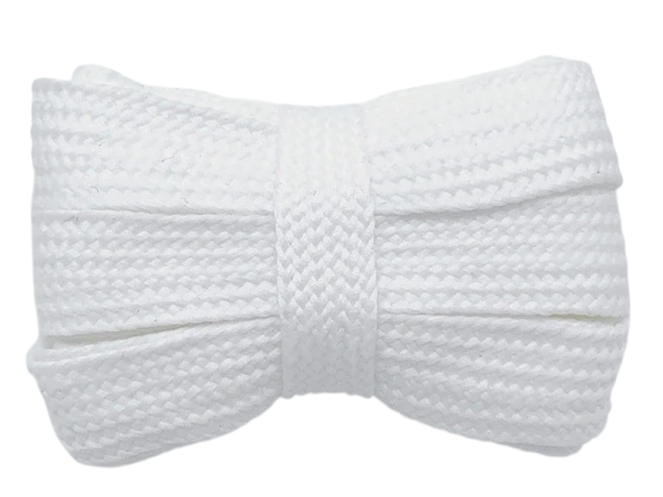 Ploché široké tkaničky 120x2 cm Polyesterové módní tkaničky do tenisek Boty Barevné tkaničky DIY doplněk Oblečení bílá