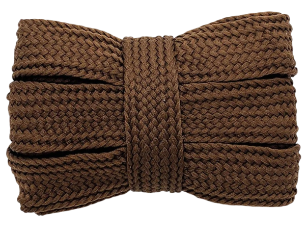 Ploché široké tkaničky 120x2 cm Polyesterové módní tkaničky do tenisek Boty Barevné tkaničky DIY doplněk Oblečení hnědá