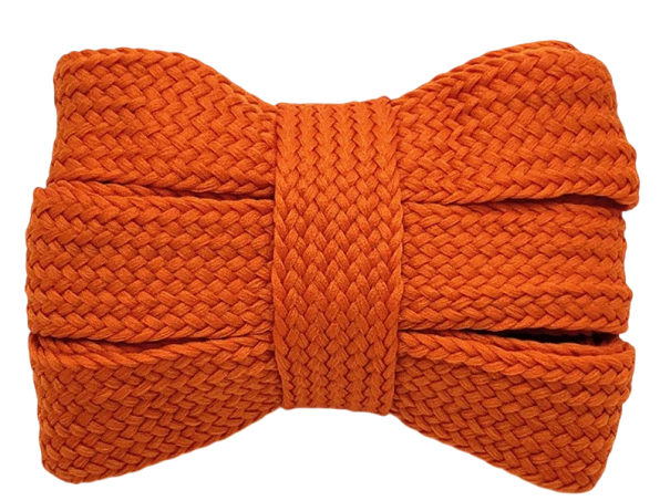 Ploché široké tkaničky 120x2 cm Polyesterové módní tkaničky do tenisek Boty Barevné tkaničky DIY doplněk Oblečení oranžová