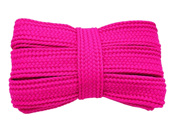 Ploché široké tkaničky 160x2 cm Polyesterové extra dlouhé tkaničky do bot Tenisky Módní doplněk Oblečení DIY Šití růžová