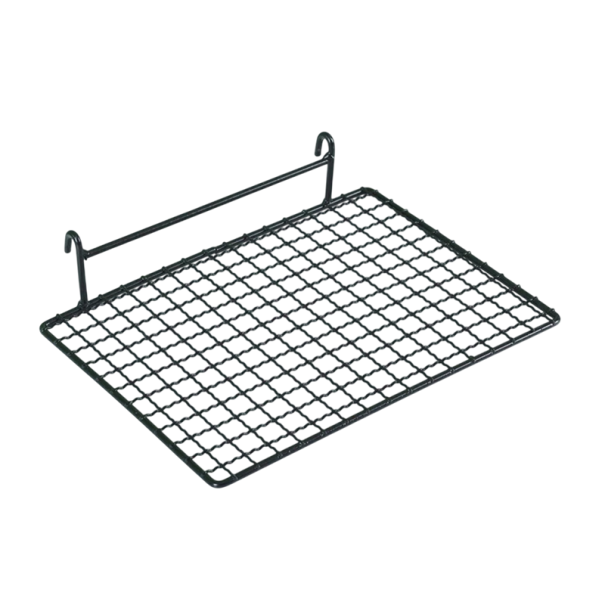 Plošina pro ptáčky závěsná 20x15 cm nerezová ocel síťovaná do klece pro sezení odpočinek pohyb a každodenní aktivitu černá
