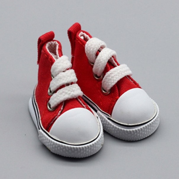 Płótno buty dla lalek czerwony