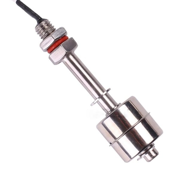 Plovákový spínač hladiny vody nerezová ocel délka 45 mm závit M10, AC/DC 220V, 1.2A, kabel 350 mm, do nádrží a čerpadel, stříbrný 1
