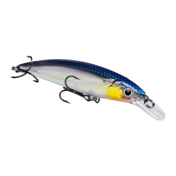 Plovoucă wobler minnow 11 cm 14 g Momeală artificială rigidă cu sonerie și ochi 3D Două cârlige triplu pentru pescuitul peștii prădători albastru