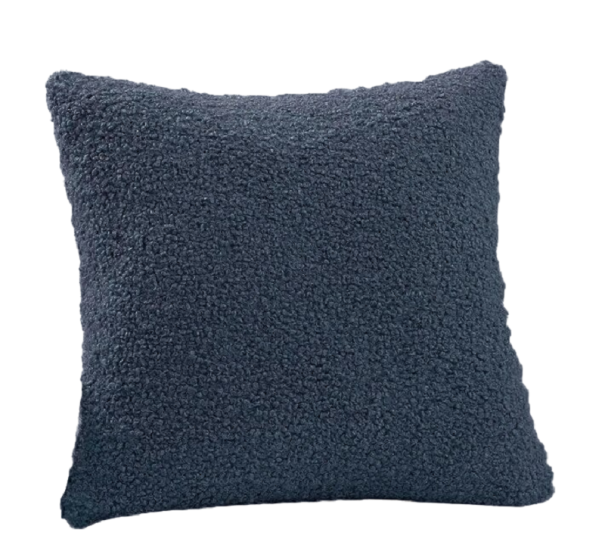 Pluche kussensloop 50 x 50 cm donkerblauw