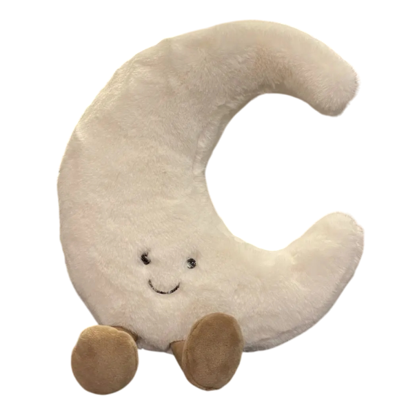 Pluche maan met pootjes 45 cm Witte zachte kussen van pluche met PP katoen vulling Schattige decoratie en zachte pluche speelgoed voor kinderen en volwassenen 1
