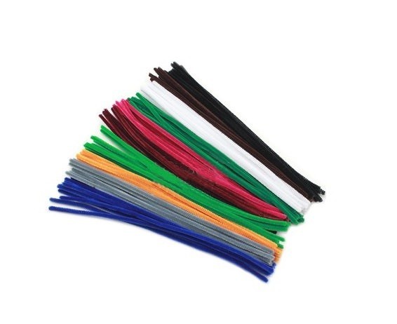 Pluche modelleerdraad voor kinderen vanaf 3 jaar Buigzame pluche draden voor het maken van dieren en bloemen Lengte 30 cm Verpakking 100 stuks 2