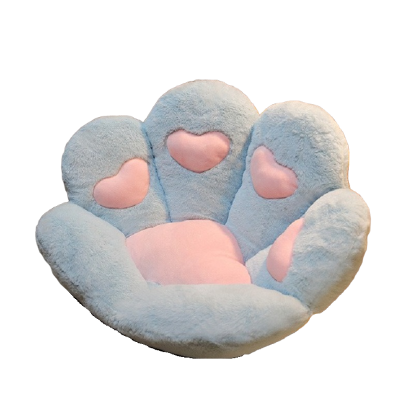Pluche pootkussen 70 cm lichtblauw