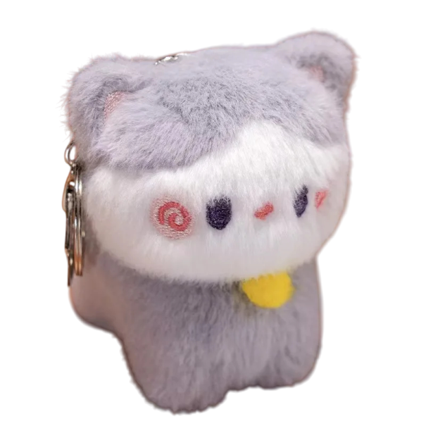 Pluche Sleutelhanger Katje Schattige Accessoire voor Rugzak en Handtas Zachte Pluche Speelgoed met Karabijnhaak en Metalen Ring 1