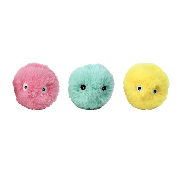 Pluchen speelgoed voor katten, diameter 50 mm. Zachte bal die dierengeluiden produceert. Geluidsspeeltje voor katten. Leuk voor katten van alle leeftijden.
