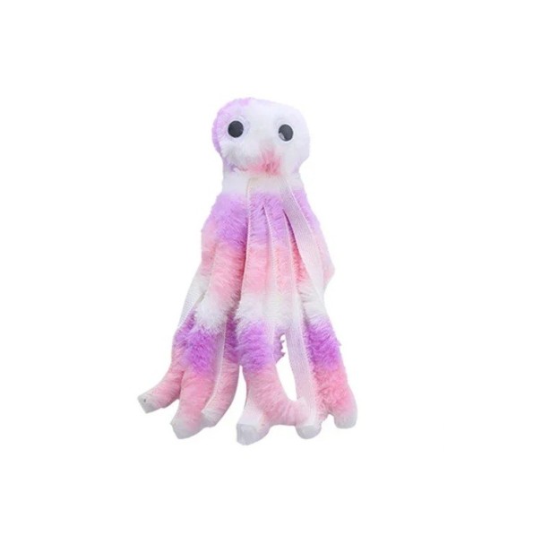 Pluchen speelgoed voor katten Octopus 19 cm Zacht kattenspeeltje met tentakels Ideaal om te bijten, jagen en knuffelen Leuk design kleurrijk