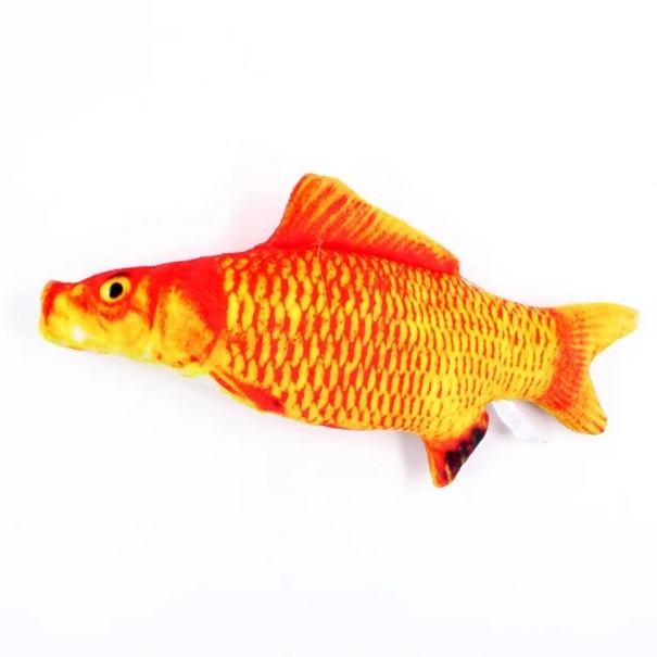Pluchen speeltje voor katten Rode karpervis 20 cm Bijtspeeltje voor katten Interactieve krabpaal en bijtring Zacht pluche voor katten 1