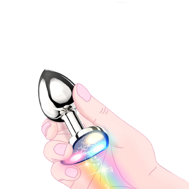 Plug anal eléctrico vibrador de metal tamaño L con corazón con control por aplicación para estimulación sensual y juegos emocionantes Embalaje discreto 1