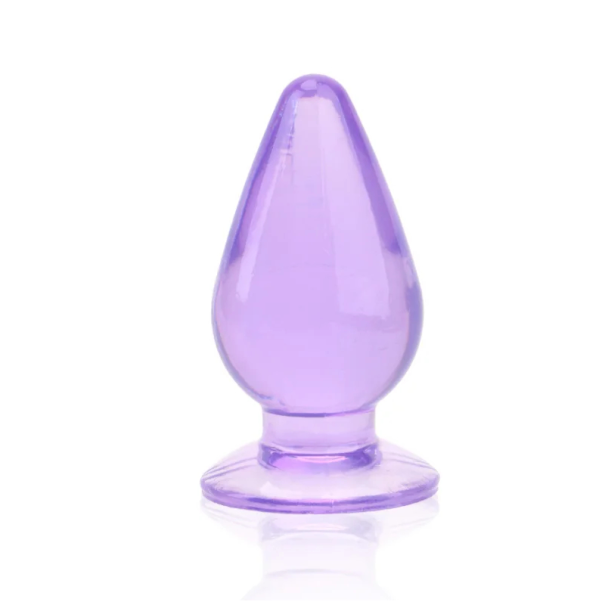 Plug anal en silicone 7 x 15 cm forme ergonomique surface lisse matériau flexible entretien facile emballage discret violet