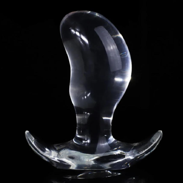 Plug anale trasparente in gomma vel.XL con allargamento confezione discreta design trasparente flessibile facile manutenzione comfort durante l'uso 1