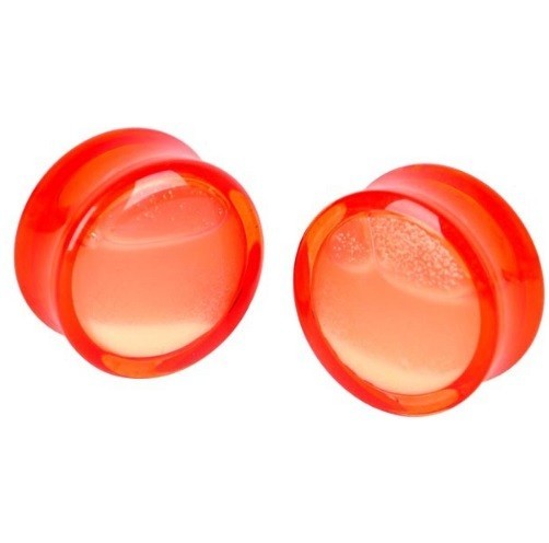 Plug in acrilico che brilla al buio rosso 10 mm