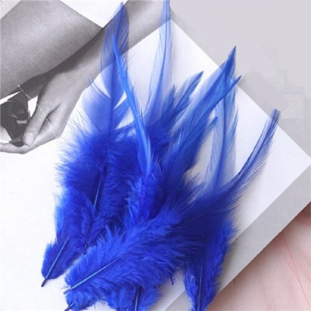 Plumas de gallo decorativas 10-15 cm 50 uds azul oscuro