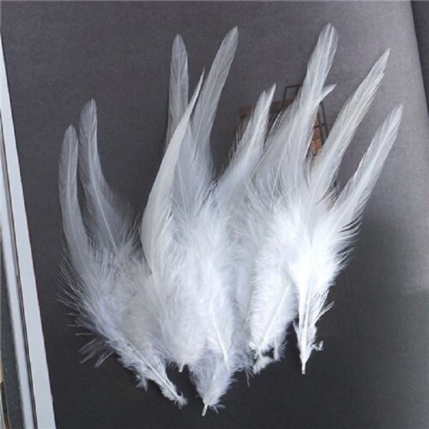 Plumas de gallo decorativas 10-15 cm 50 uds blanco