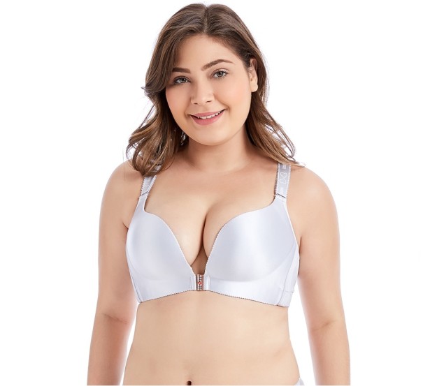 Plus size bh med lukning foran J985 grå 100C