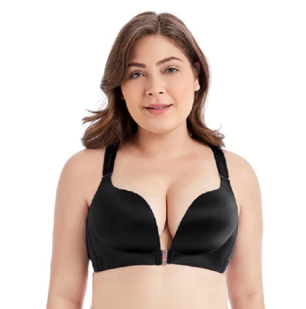 Plus size bh med lukning foran J985 sort 95D Plus size bh med lukning foran J985 sort 95D