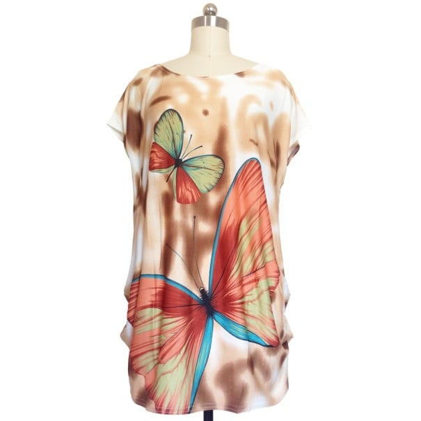 Plus size dame t-shirt med print M 18