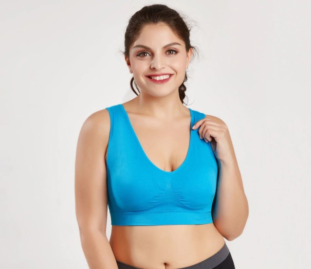 Plus Size Sportbeha J3175 blauw 4XL