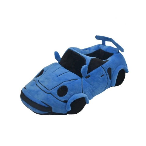 Plüsch-Hausschuhe in Form eines Sportwagens Weiche Hausschuhe für Damen und Herren EU-Größe 36-43 Fußlänge 27 cm Originelles Schuhwerk für den Winter blau