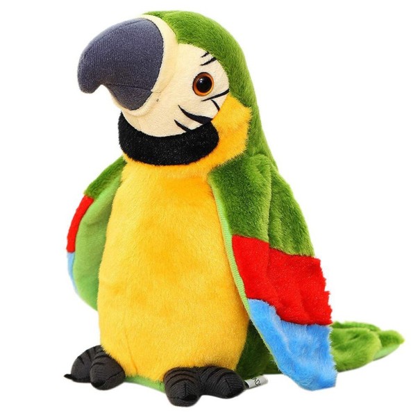 Plüsch sprechender Papagei Ara 22 cm grün