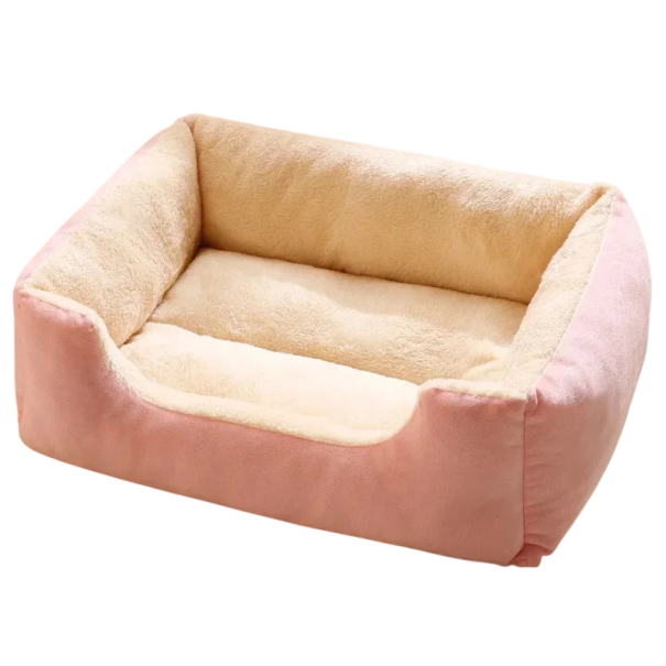 Plüschbett für Haustiere 70 x 50 cm Großes bequemes Bett für Hunde und Katzen Weiches Schlaflager für die Wohnung rosa