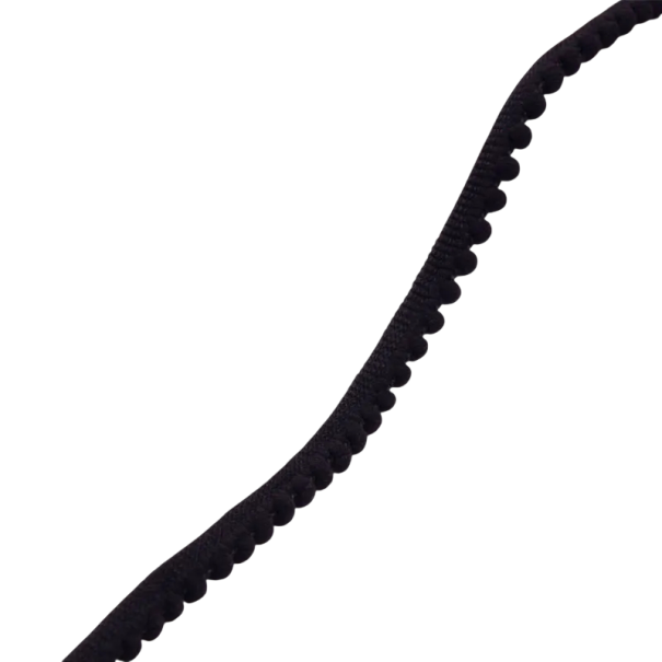 Plush Ribbon with Pom Poms 10 mm Length 10 m Decorative Pom Pom Trim Polyester Cotton Decorative Tape for Sewing Decorations and Crafting black