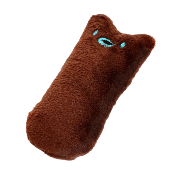 Plüss macskajáték 9,5 x 4 cm Kis puha macskajáték Játék játékhoz és harapáshoz Házi macskajáték barna