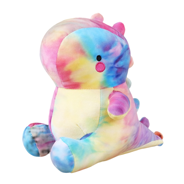 Pluszowy dinozaur 25 cm tęcza