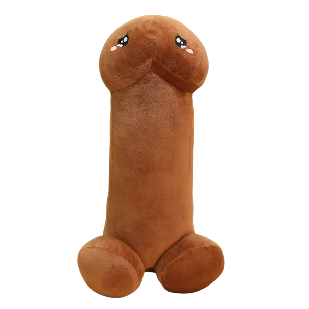 Pluszowy penis 30 cm Brązowy pluszowy penis z buzią 2