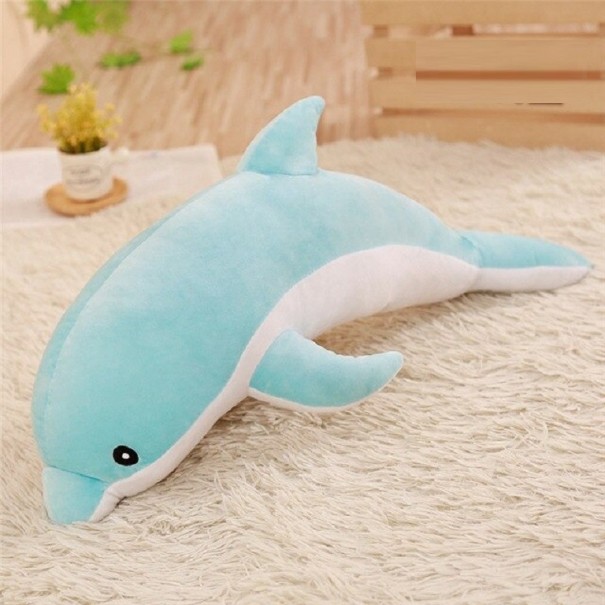 Plys delfin 30 cm lyseblå