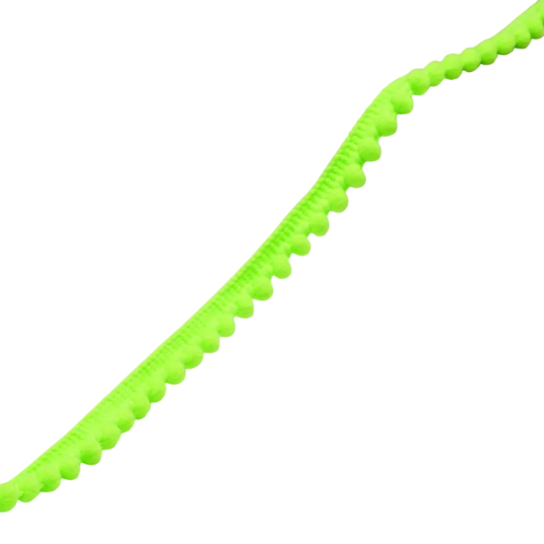 Plyšinenauha pompomilla 10 mm pituus 10 m Koristeellinen pompomireuna Polyesteri puuvilla Koristeellinen nauha ompeluun, askarteluun ja käsityöhön neonvihreä
