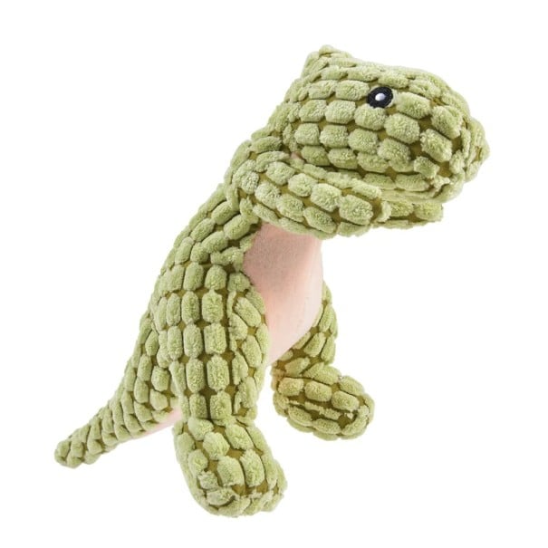 Plyšová interaktivní hračka pro psy a kočky ve tvaru dinosaura Odolná kousací hračka pro malé psy a domácí mazlíčky zelená