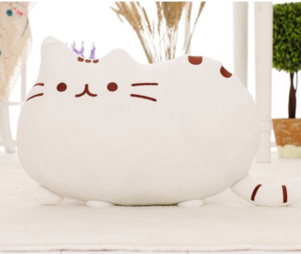Plyšová mačka vankúš 40 cm J982 biela