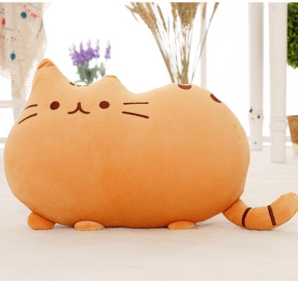 Plyšová mačka vankúš 40 cm J982 oranžová