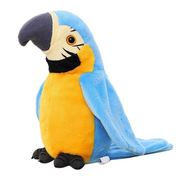 Plyšový hovoriaci papagáj Ara 22 cm svetlo modrá