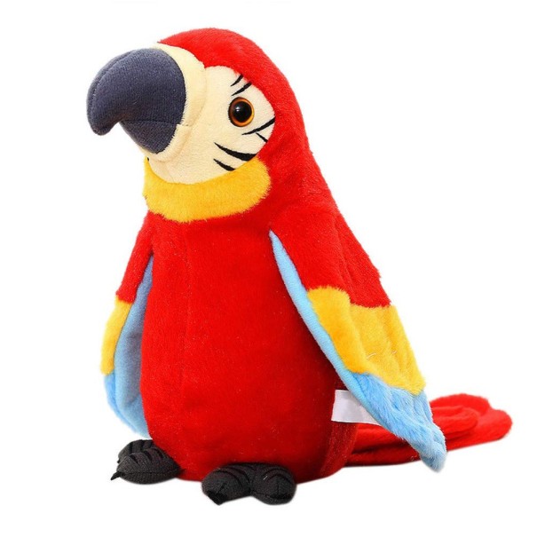 Plyšový mluvící papoušek Ara 22 cm červená