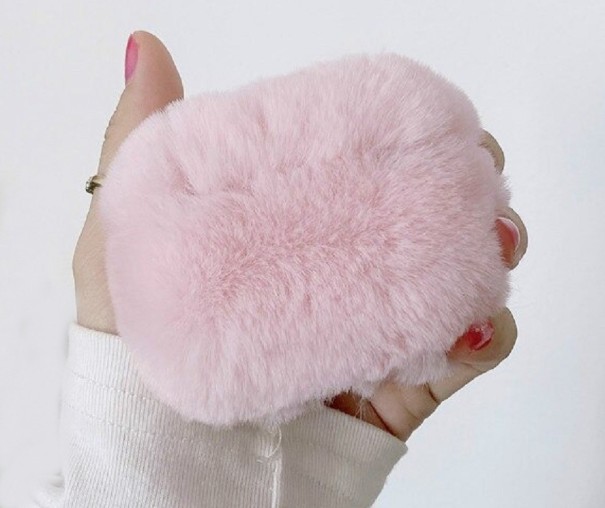 Plyšový obal na pouzdro na Apple Airpods Pro růžová