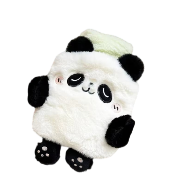 Plyšový ohrievací vak 400 ml 21 x 15 cm Panda Kawaii termo fľaša na horúcu vodu Ohrievač rúk nôh brucha 1