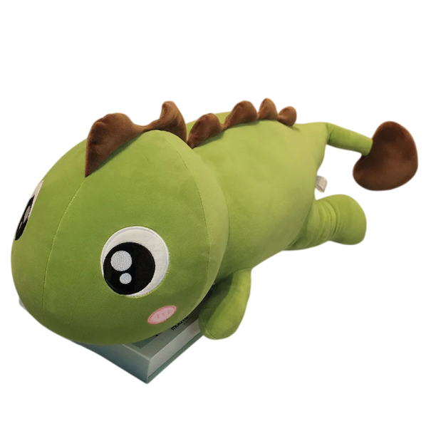 Plyšový polštář dinosaurus anime 60 cm měkký plyš PP bavlna dlouhý dekorativní polštář na spaní a mazlení zelená