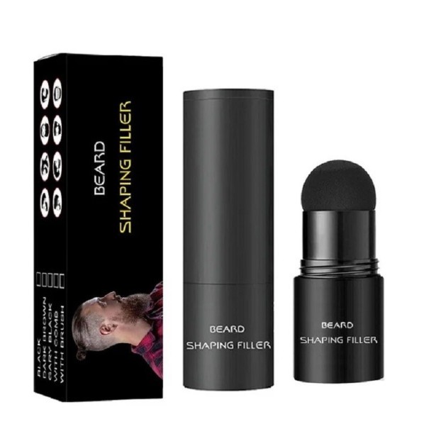 Pó de modelagem de barbas Caneta à prova de água para correção da forma da barba Preenchimento de bigodes e barbas Ferramenta para realçar barbas preto