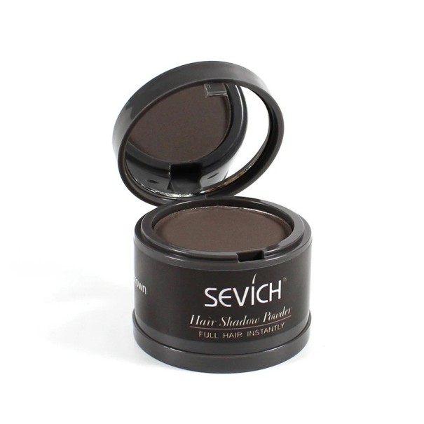 Pó para preenchimento da linha capilar 4g Correção das entradas e áreas ralas no cabelo Realce da risca Aspeto natural Aplicação fácil Dark Brown