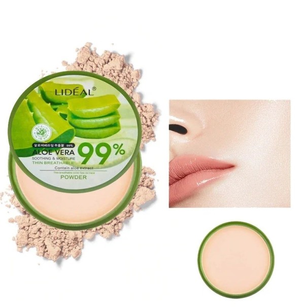 Pó suavizante de Aloe Vera Pó hidratante à prova de água para o rosto Pó matificante anti-brilho Pó fixador de maquilhagem Warm skin tone