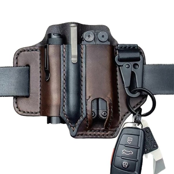 Poche de ceinture marron