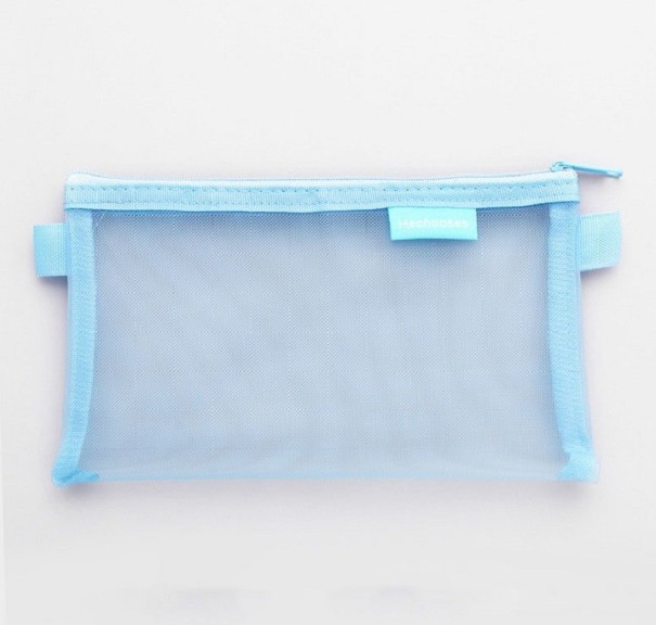 Pochette à crayons carrée respirante bleu