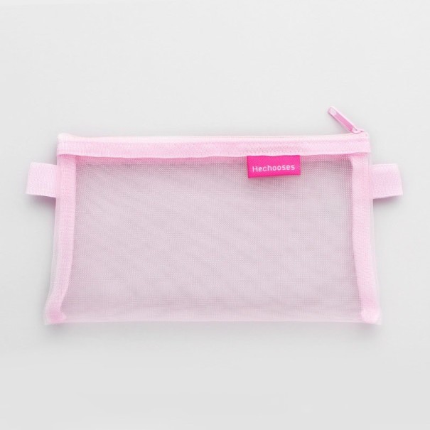 Pochette à crayons carrée respirante rose